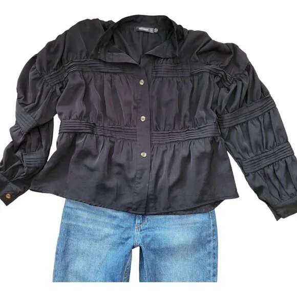 Missguided ASOS Tops Missguided Asos Black Ruffle Top Us